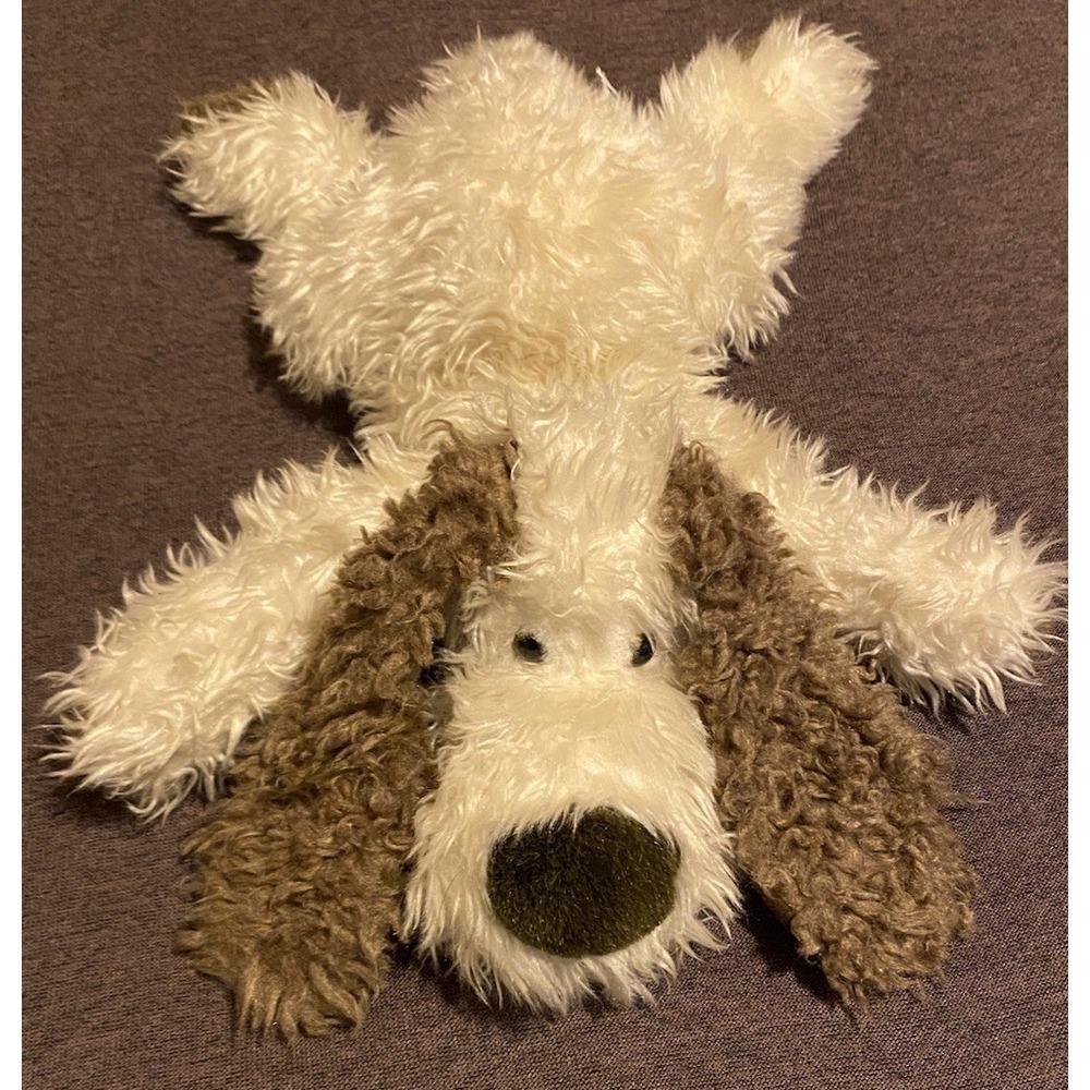 RUSS PUPCORN WHITE BROWN FLOPPY EARS PUPPY DOG PLUSH STUFFED ANIMAL
